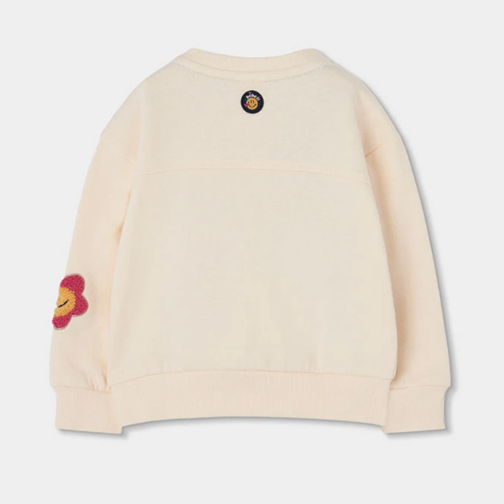 Cream Fleece Smiley Sweatshirt