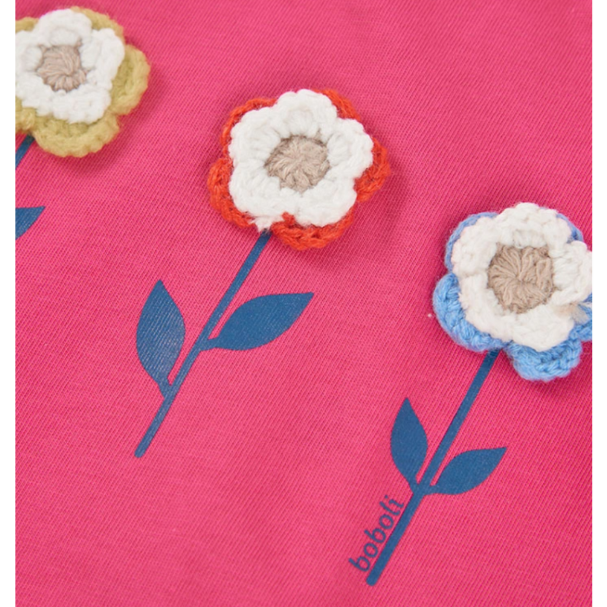 Fuchsia Long Sleeve Flower Tee