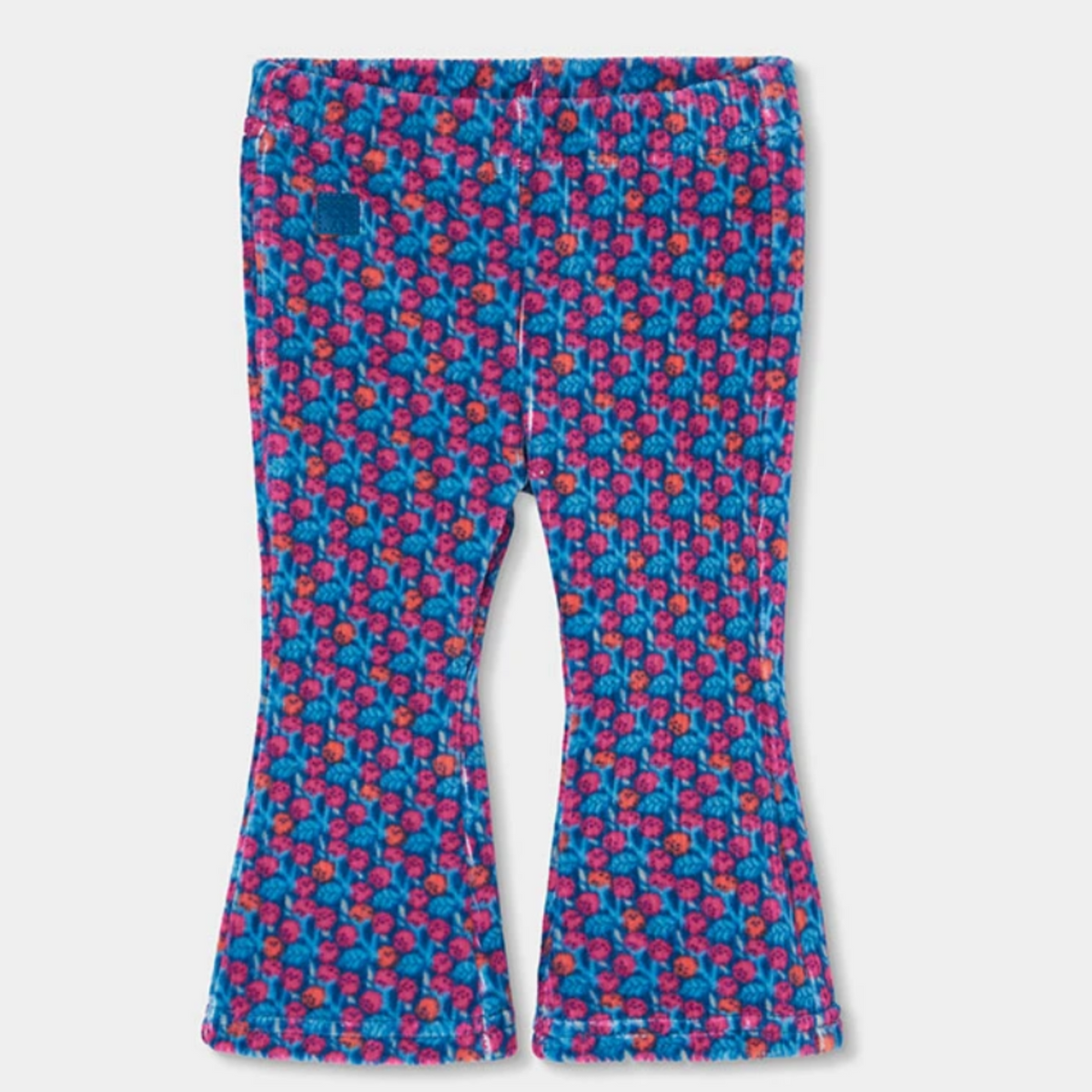 Blue Floral Flare Cord Pant