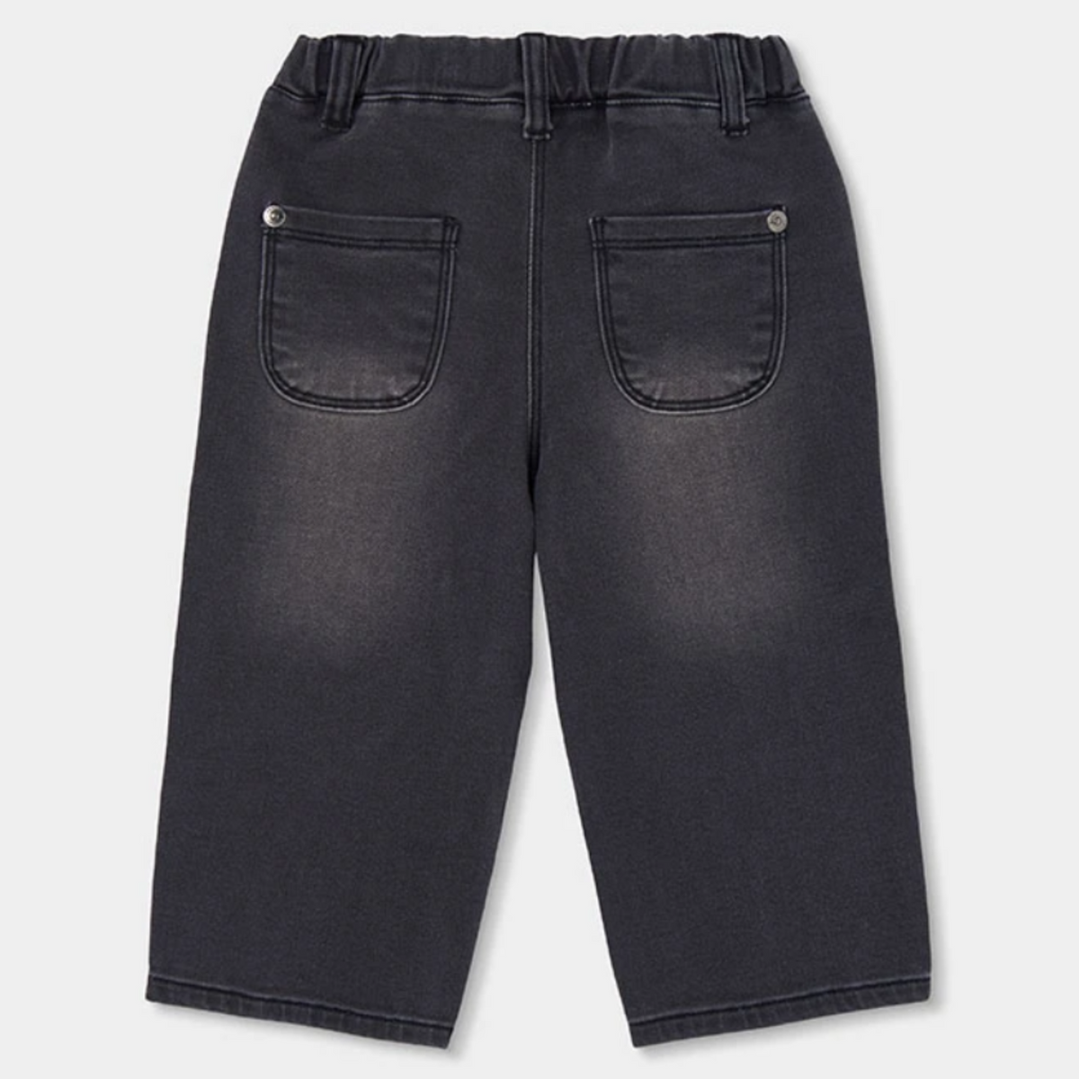 Black Embroidered Floral Denim Pant