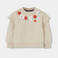 Cream Floral Sweatshirt Frills