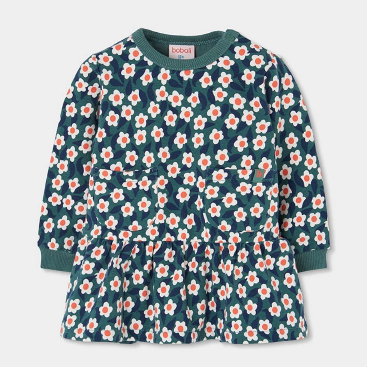 Printed Floral Green Dress