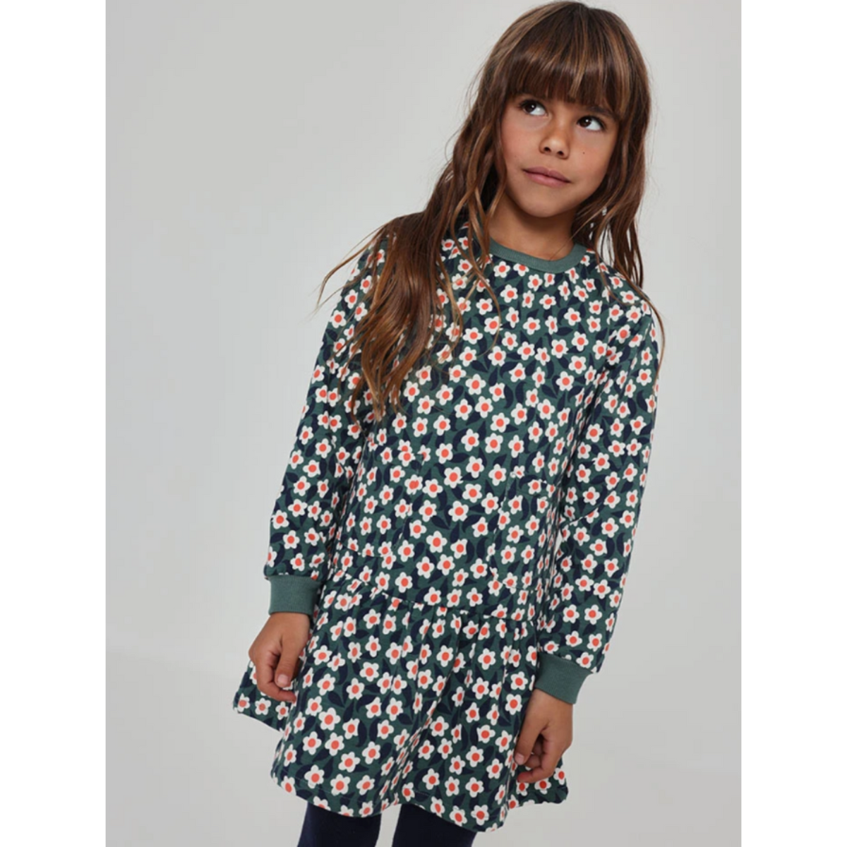 Printed Floral Green Dress