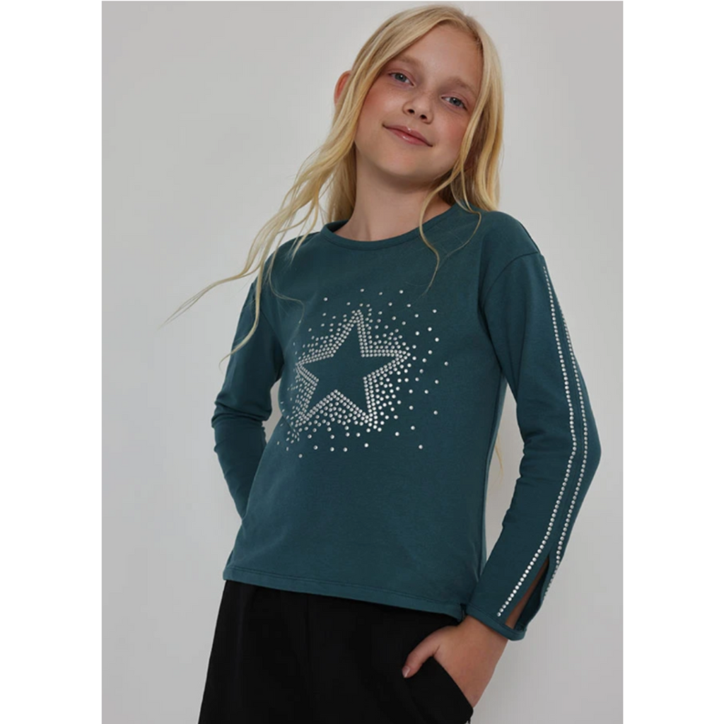 Green Star Long Sleeve Tee