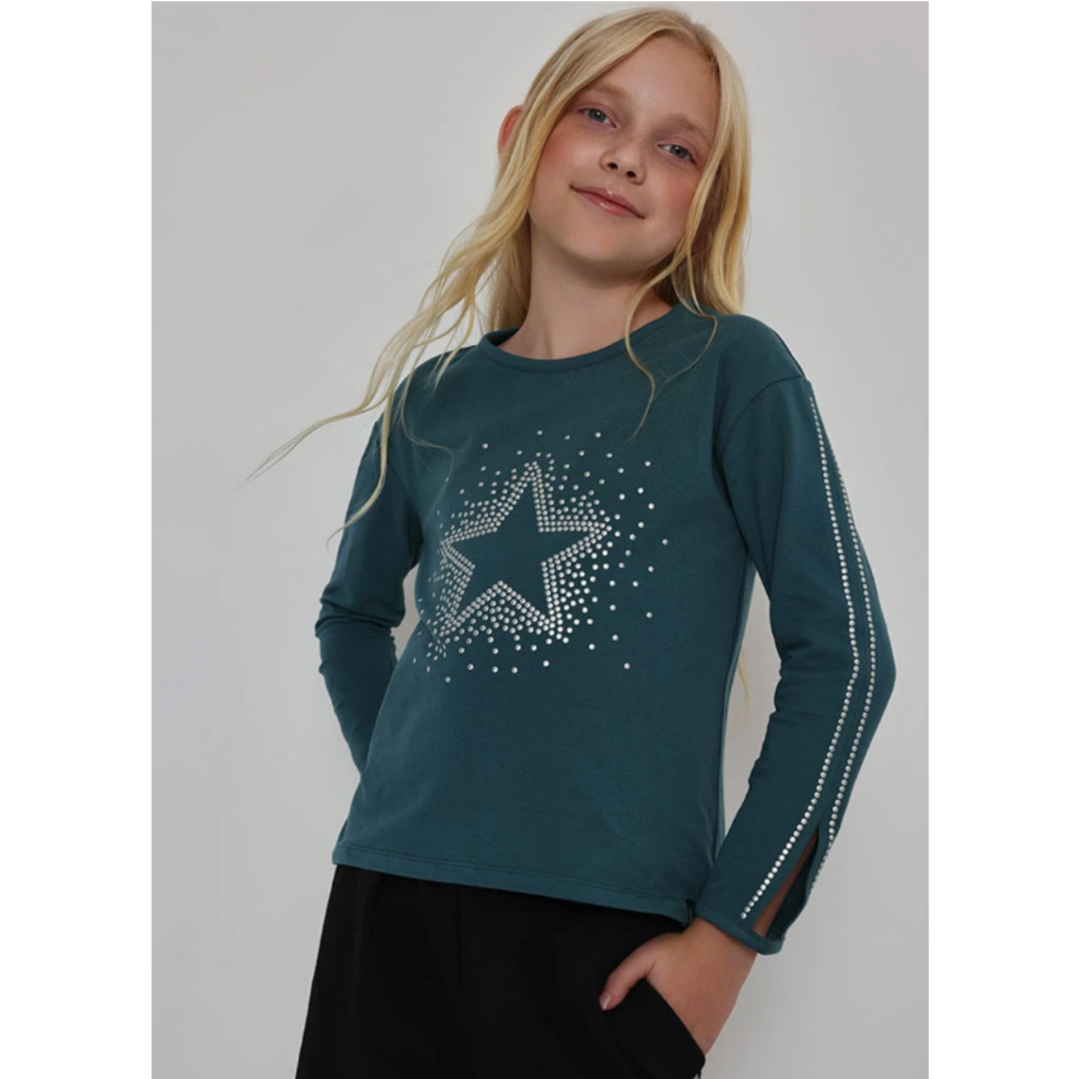 Green Star Long Sleeve Tee