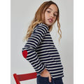 Navy Stripe Long Sleeve Tee Heart Elbow