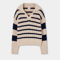 Knit Cream Stripe Pullover Heart