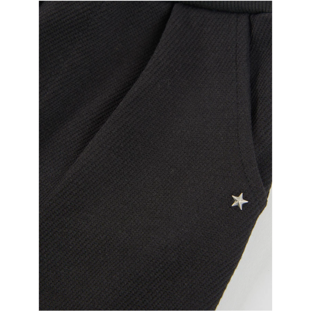 Black Twill Pant Star Detail