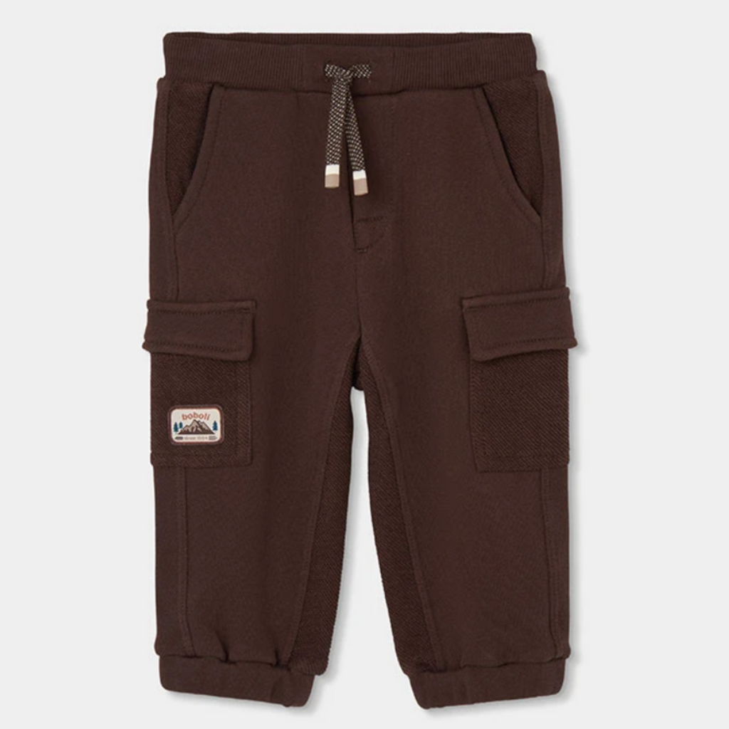 Brown Cargo Fleece Pants