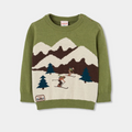 Ski Print Sweater Green