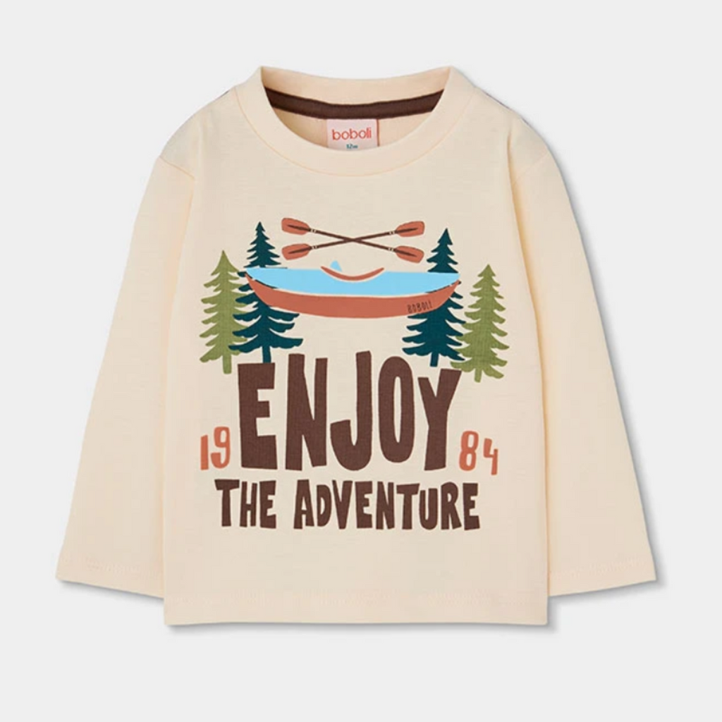 Enjoy Adventure Long Sleeve Tee Ecru