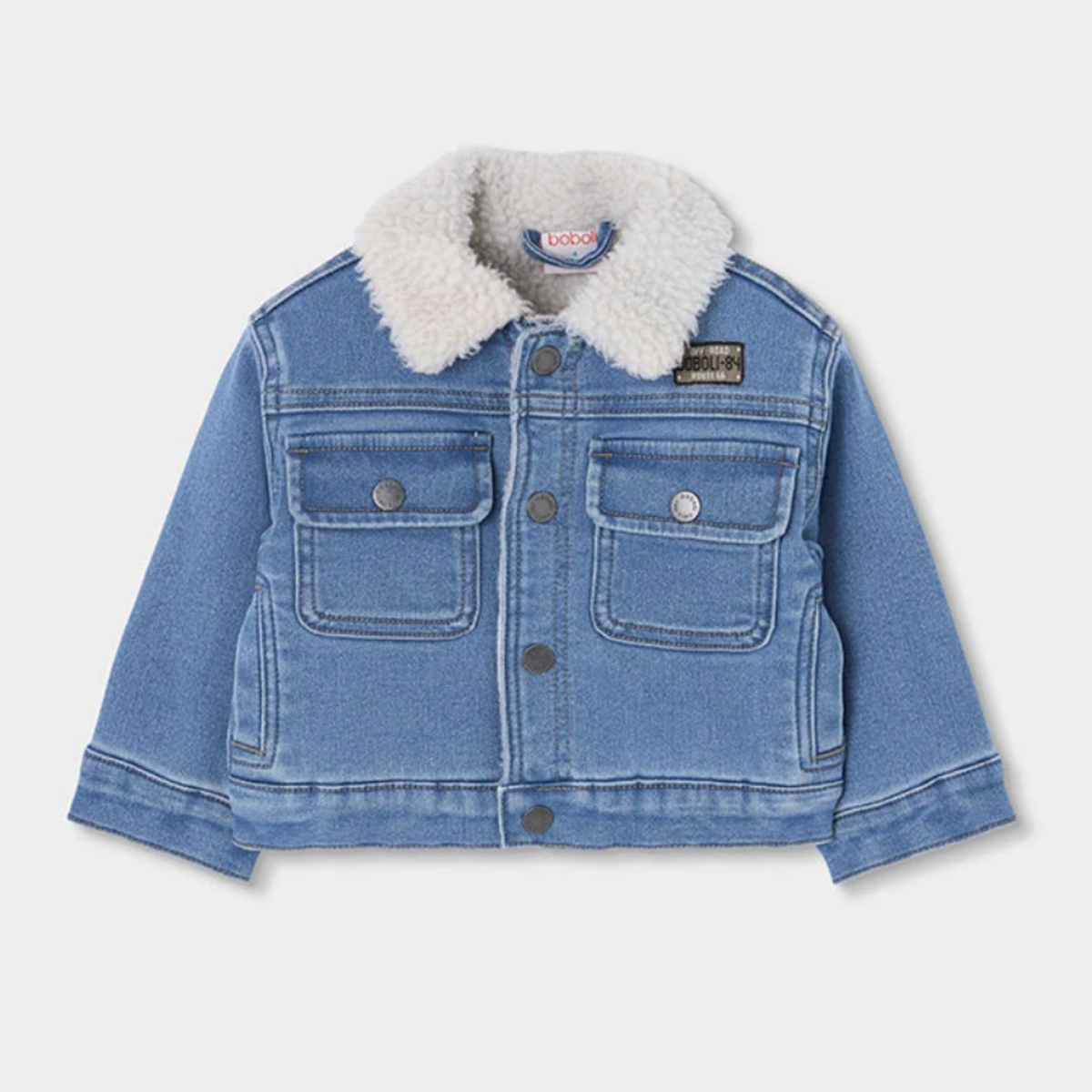 Denim Jacket Fleece Collar Blue