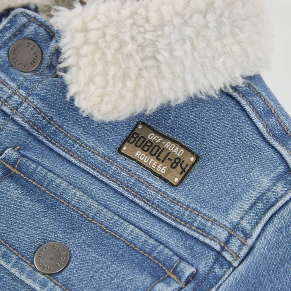 Denim Jacket Fleece Collar Blue