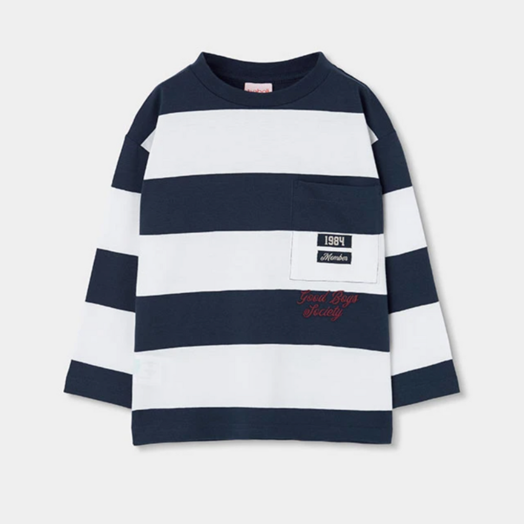 Navy/White Stripe Long Sleeve Tee