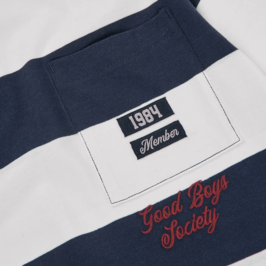 Navy/White Stripe Long Sleeve Tee