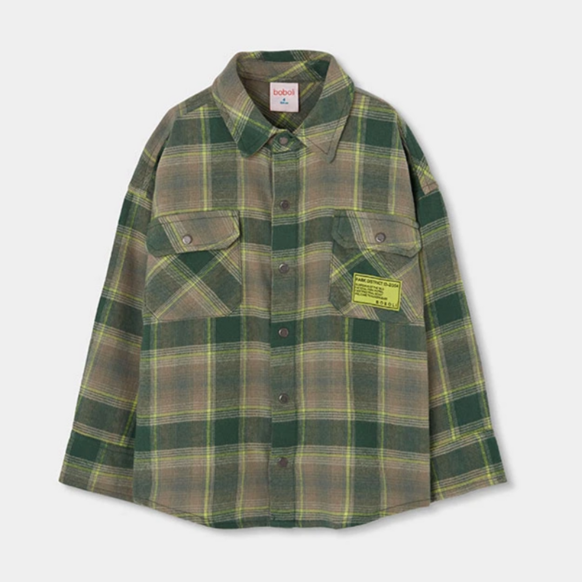 Green Checked Overshirt