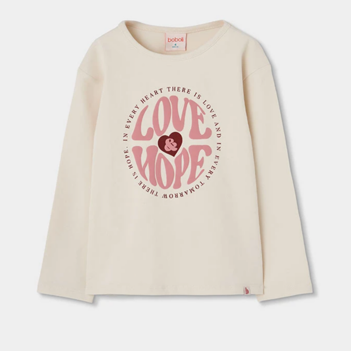 Love and Hope Long Sleeve Tee Ecru