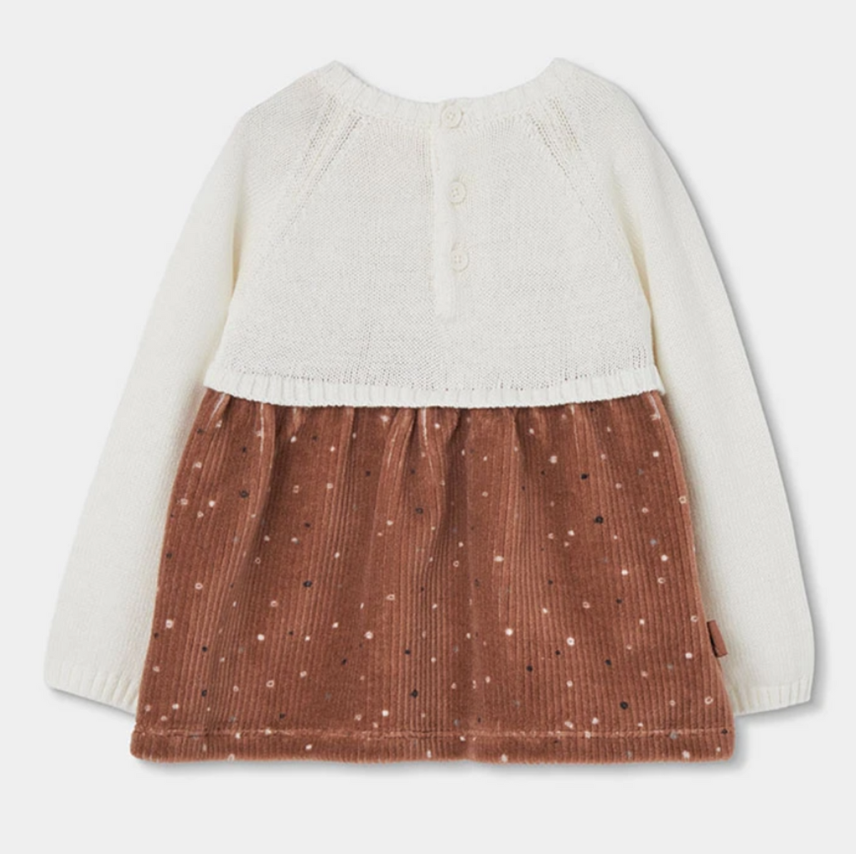 White Knit Dress Brown Skirt Penguin