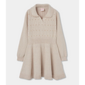 Cream Knit Dress Gold Detail
