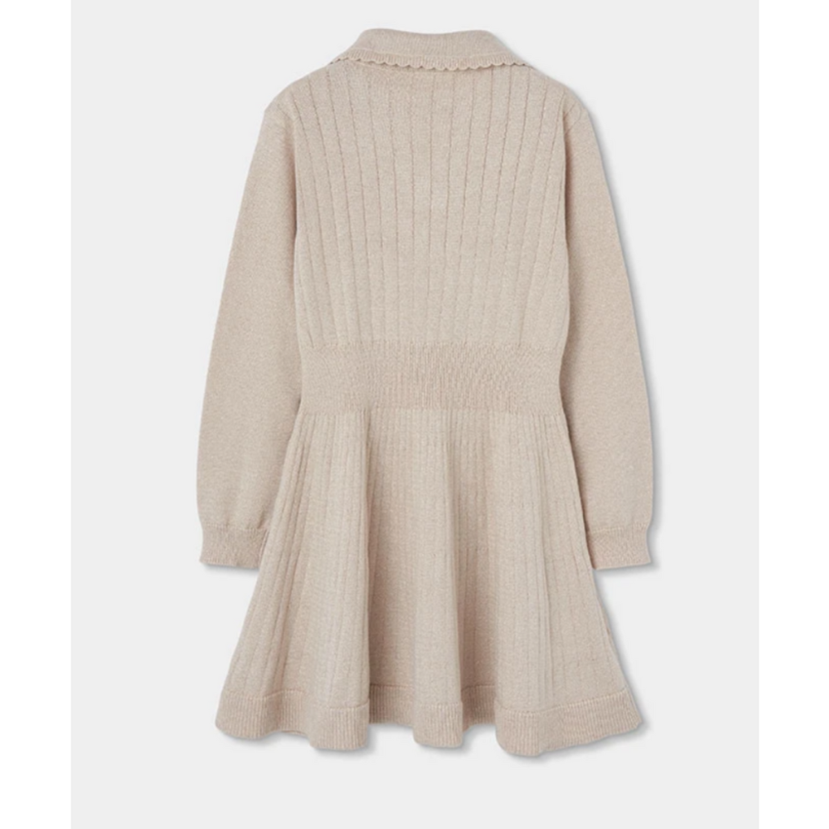 Cream Knit Dress Gold Detail