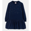 Navy Blue Knitted Dress Sequins