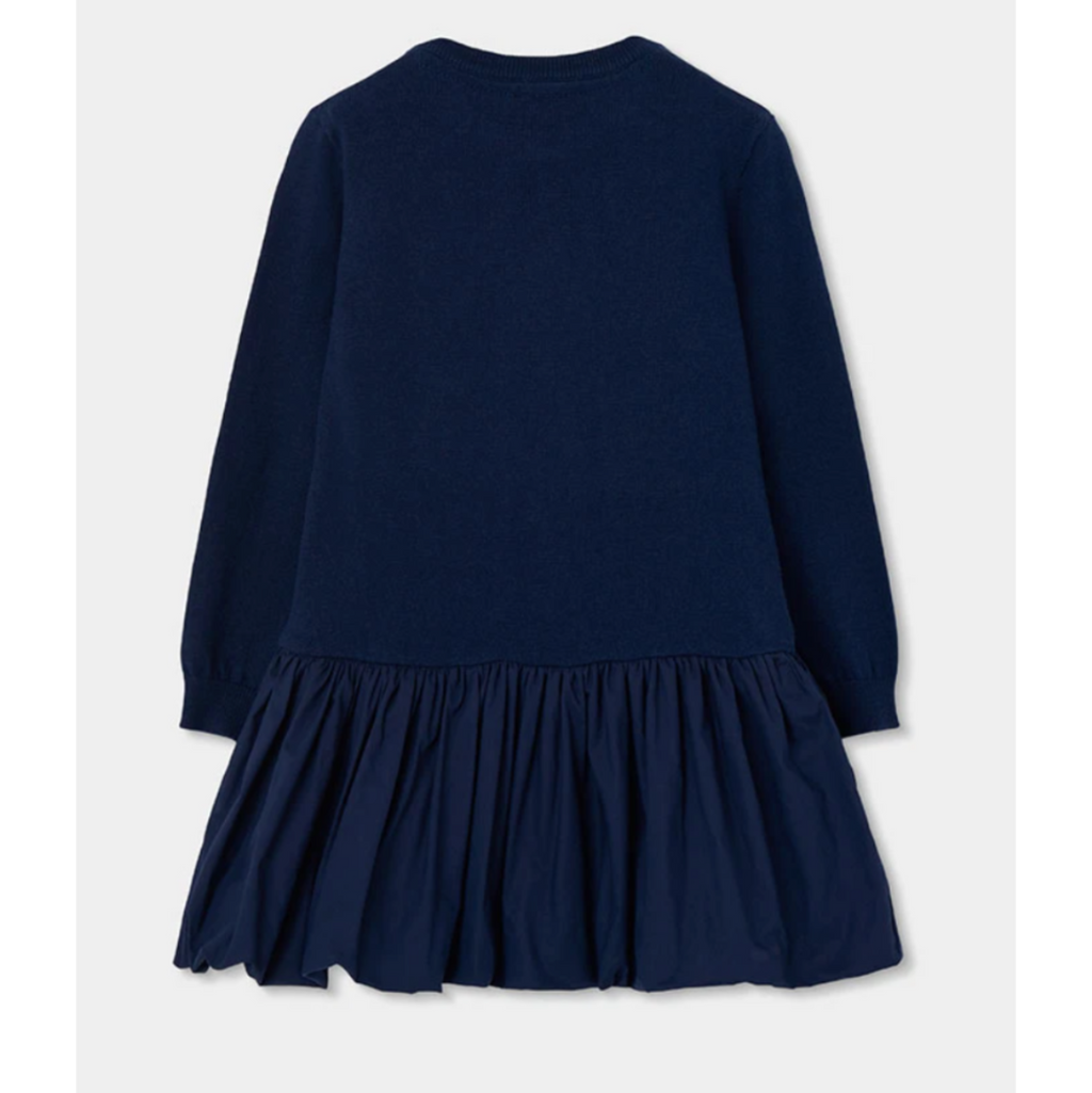 Navy Blue Knitted Dress Sequins
