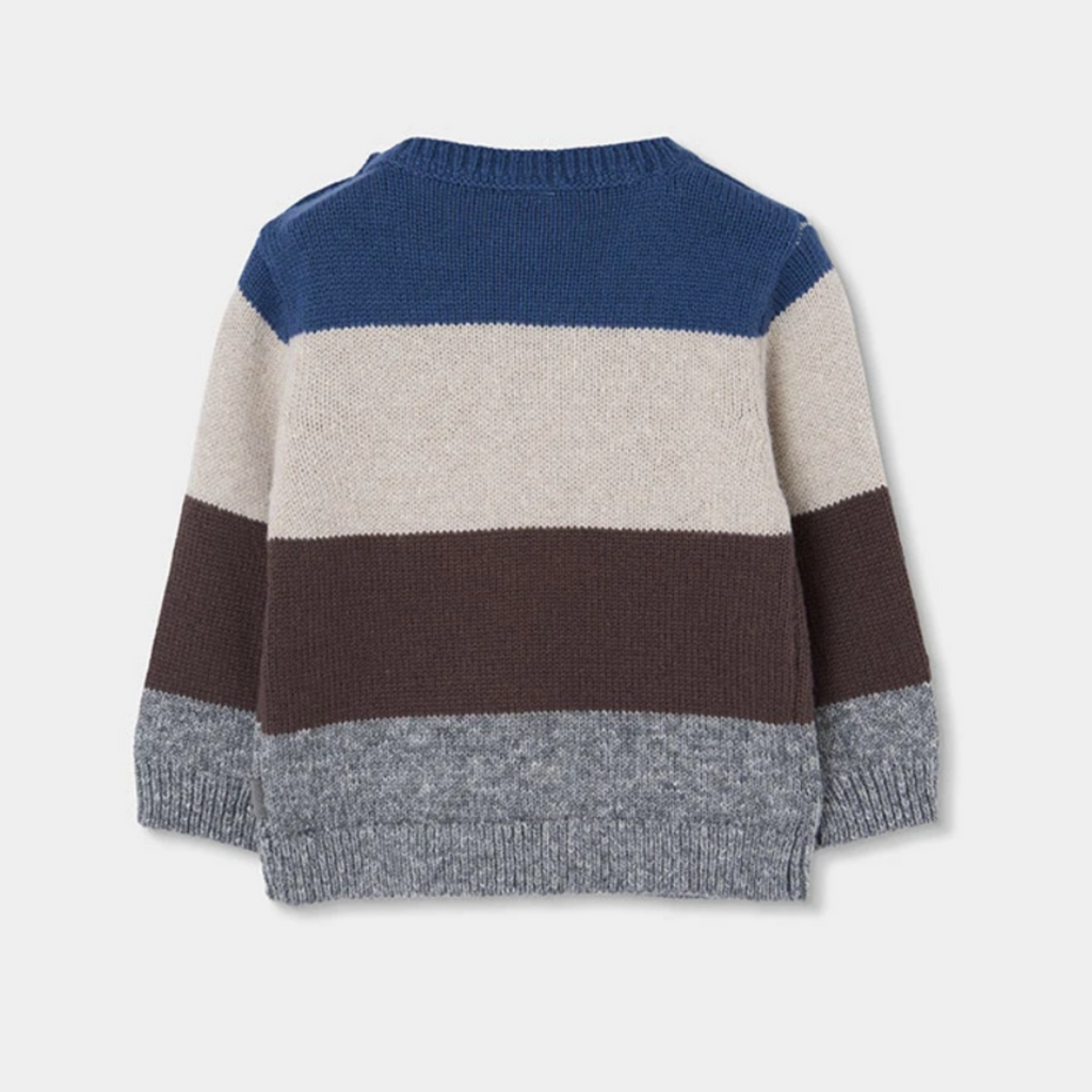 Stripe Sweater Blue Grey Cream Brown