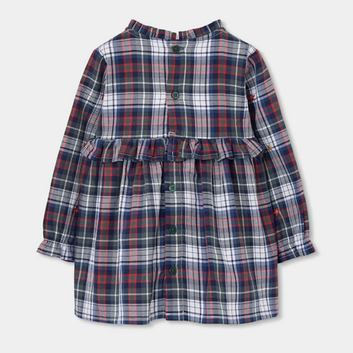 Plaid Embroidered Dress