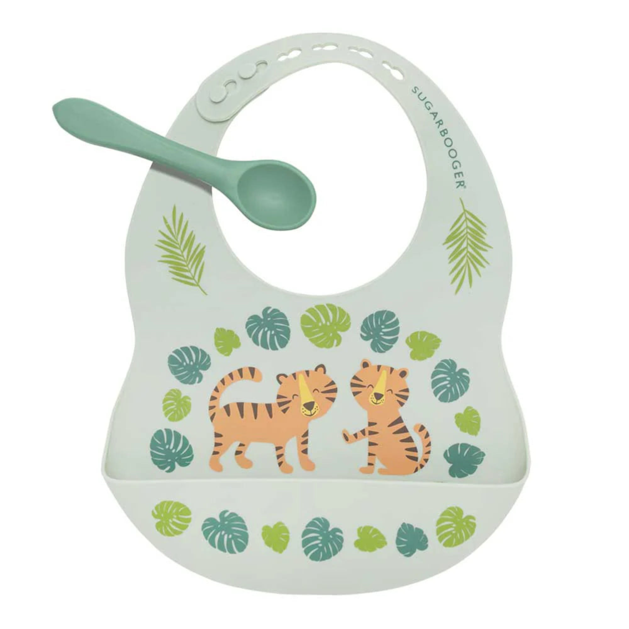 Fresh & Messy Silicone Bib +  Spoon Set Set Tiger