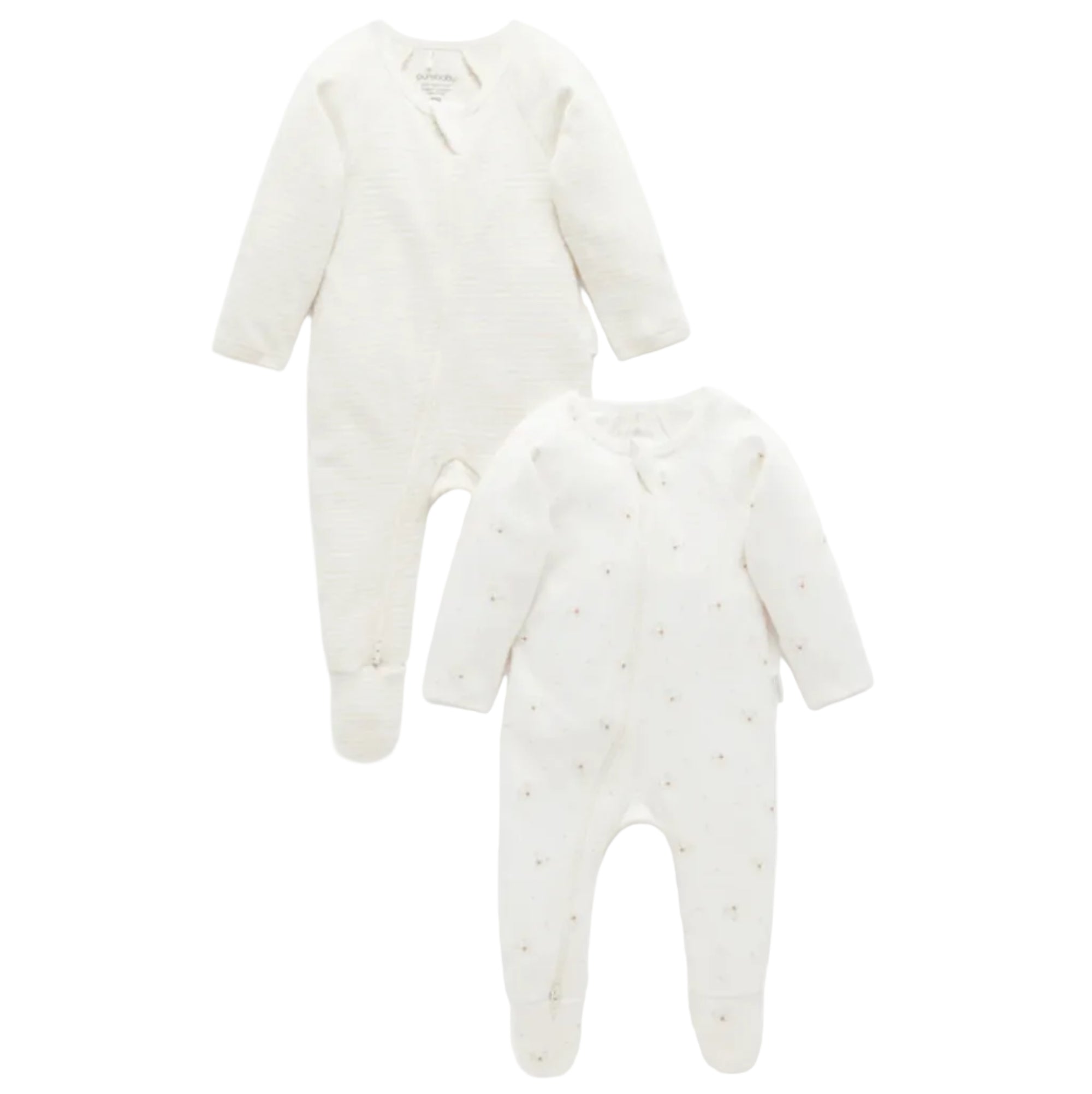 Zip Growsuit 2 Pack - Vanilla Bear