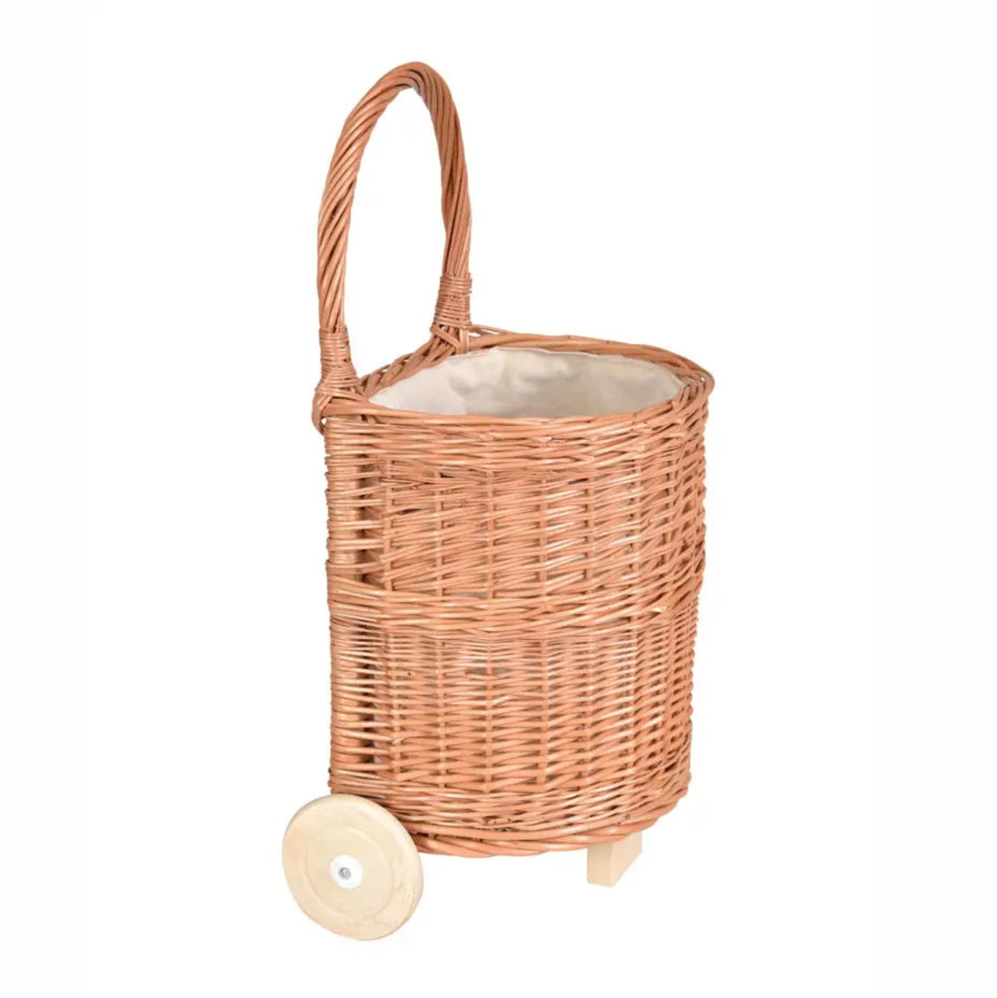Wicker Caddy with Natural Fabric