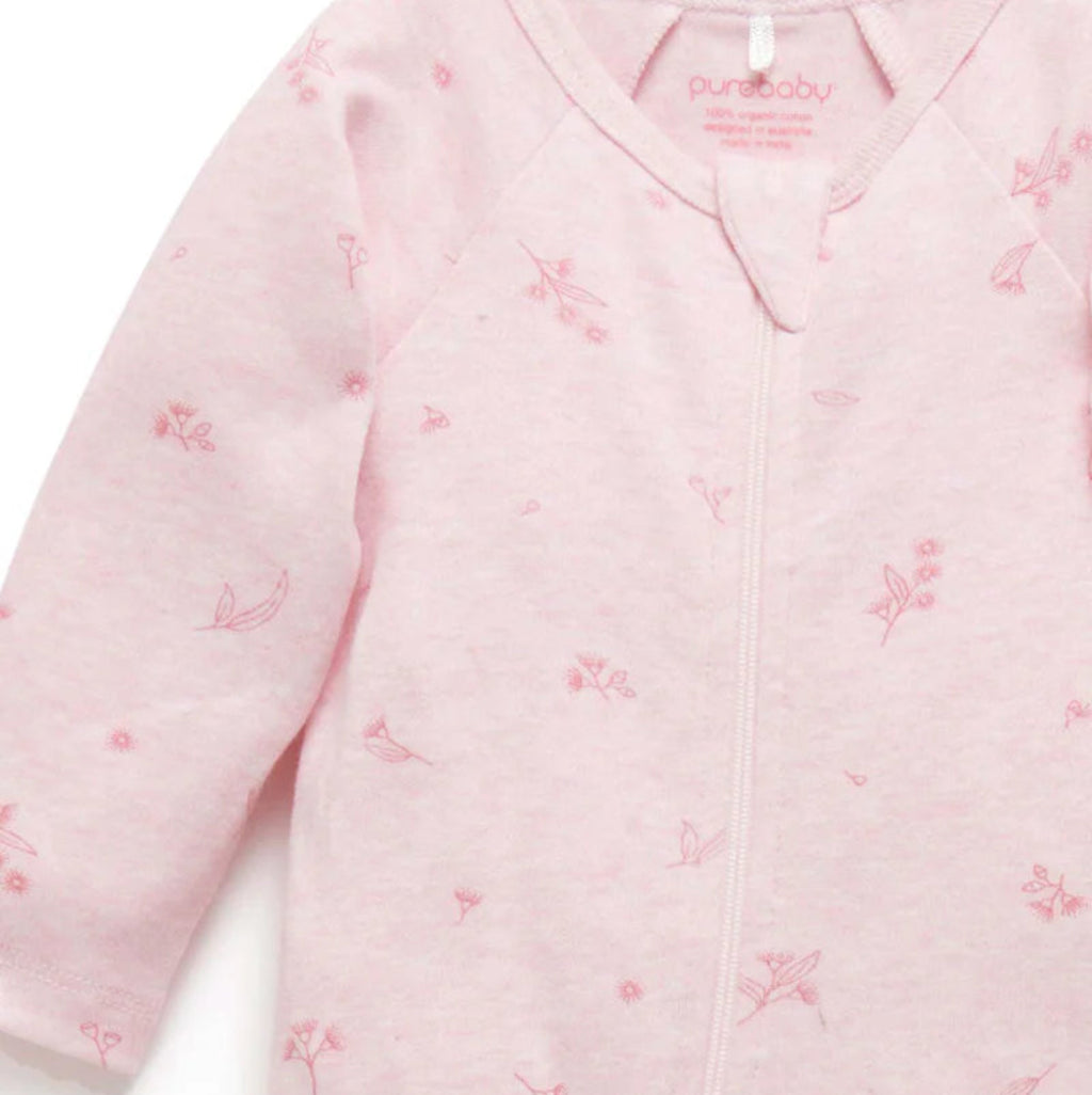 Zip Growsuit 2 Pack - Pale Pink Blossom