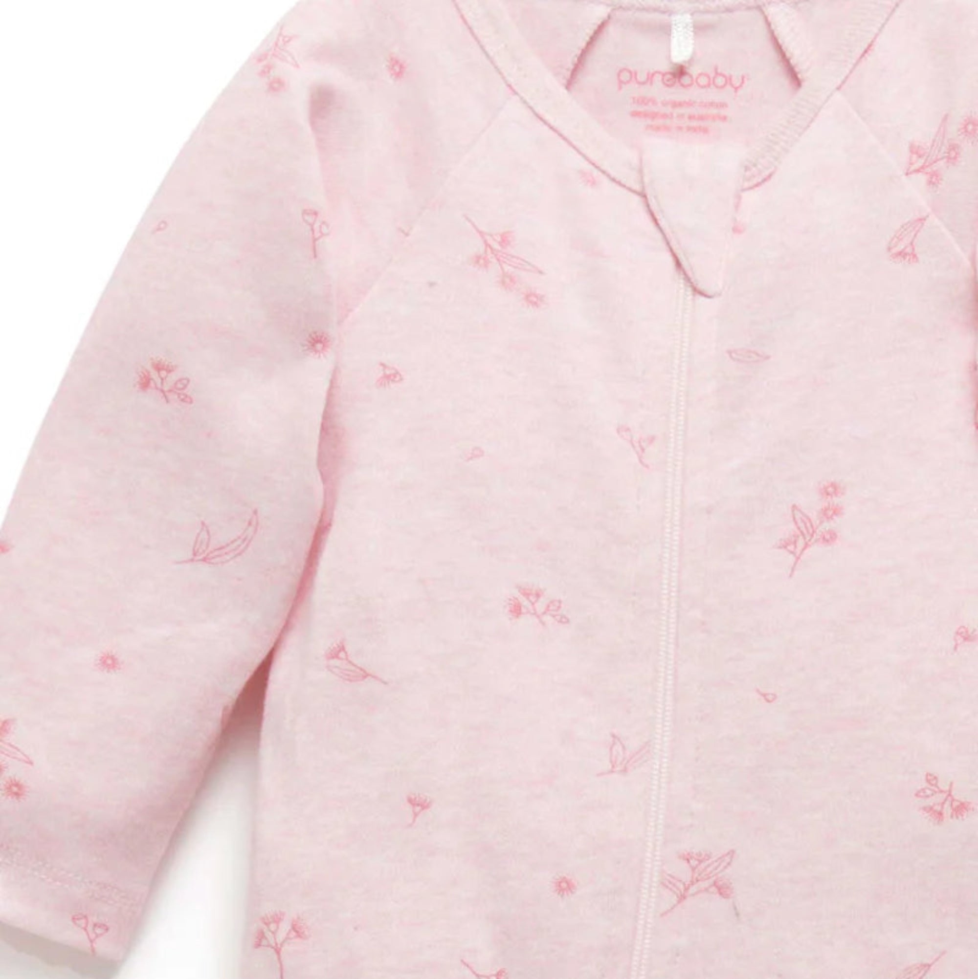 Zip Growsuit 2 Pack - Pale Pink Blossom