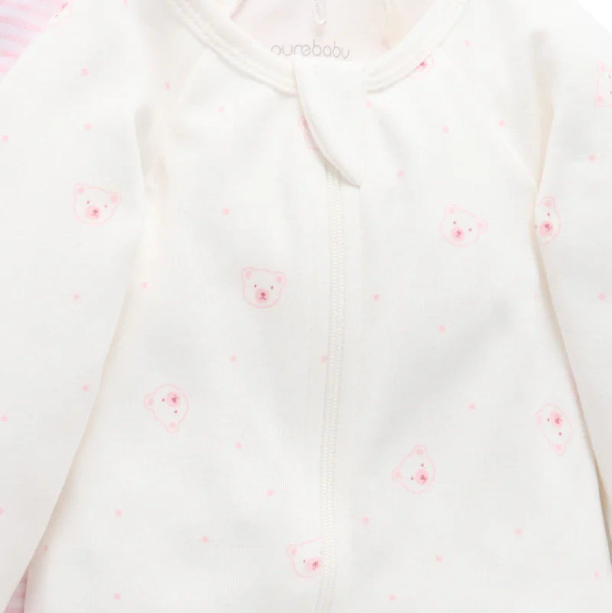 Zip Growsuit 2 Pack - Pale Pink Bear