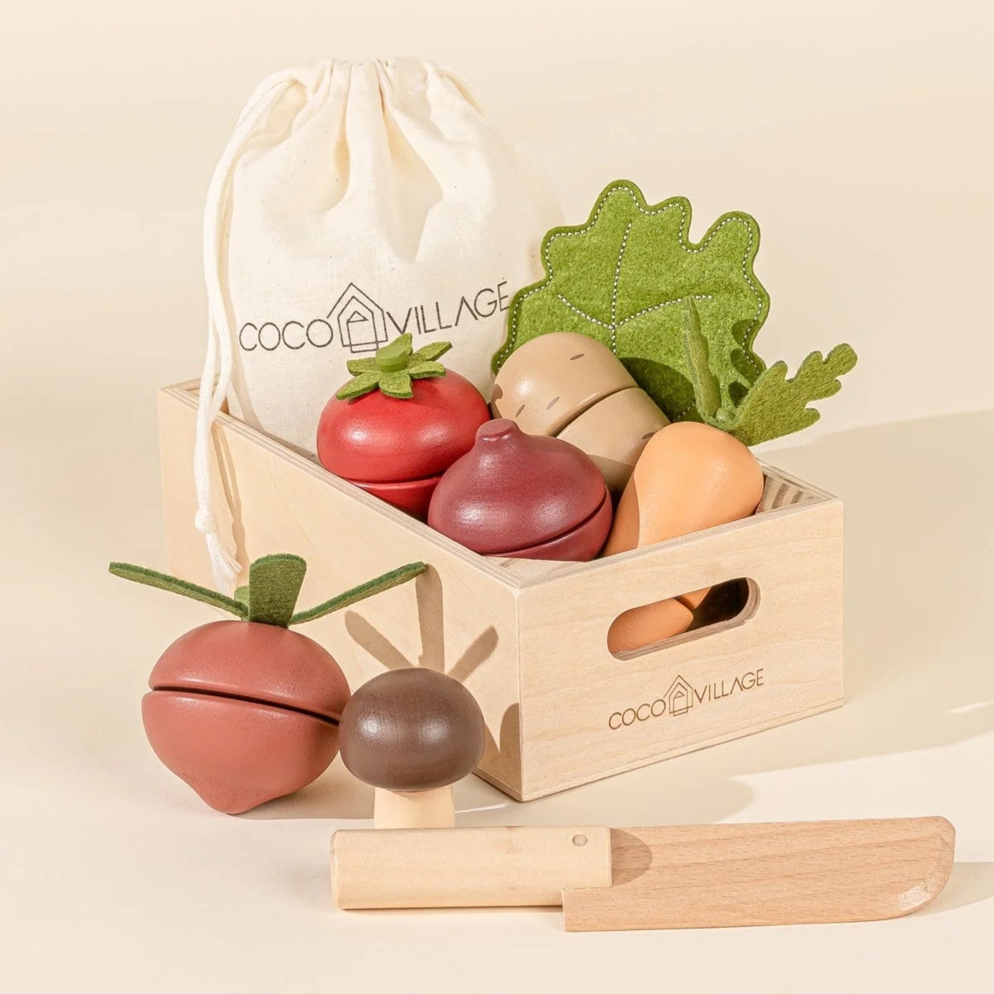 Wooden Vegetable Playset