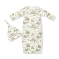 Luxe Stretch NB Gown & Hat Set - Country Toile