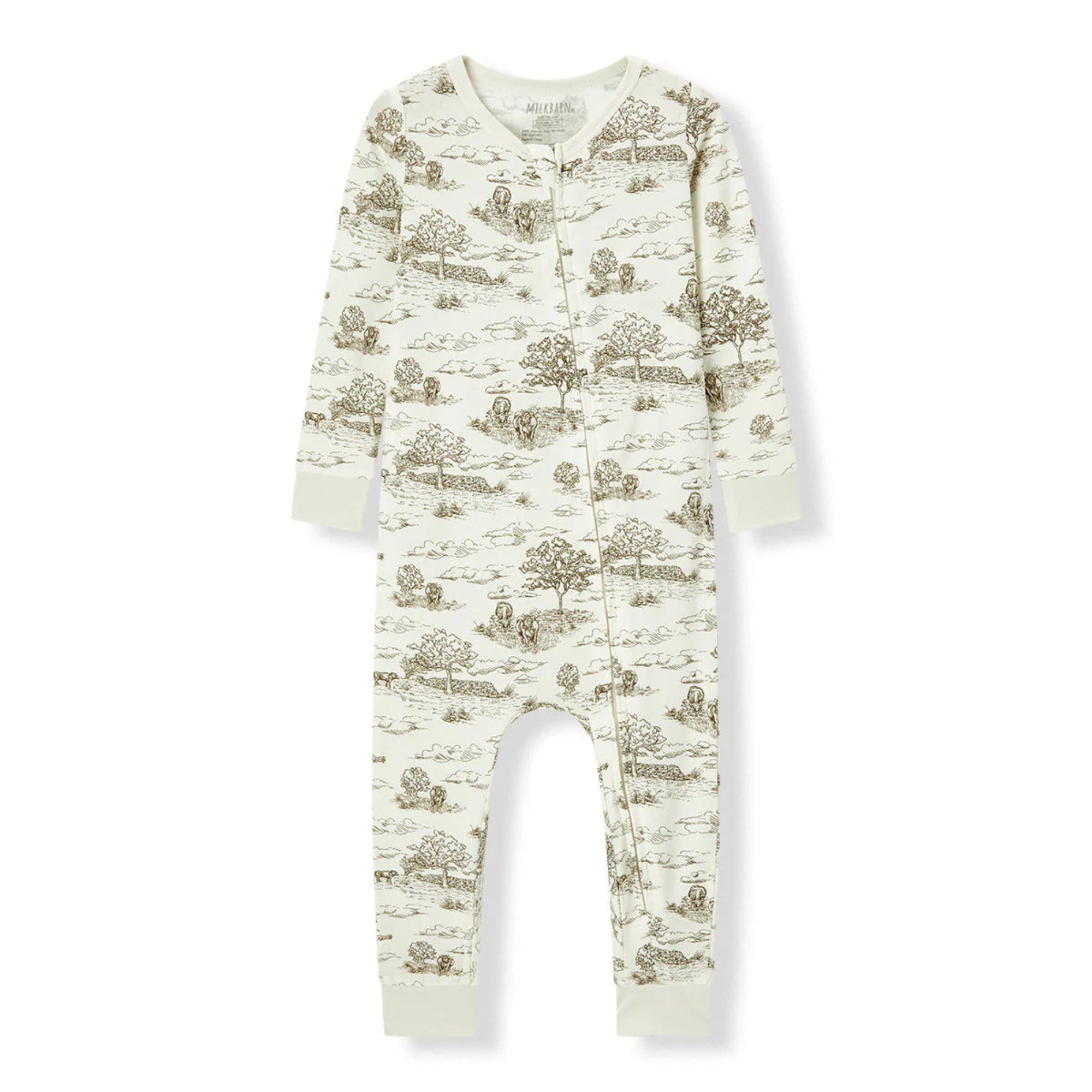 Luxe Stretch Zipper Pajama - Country Toile