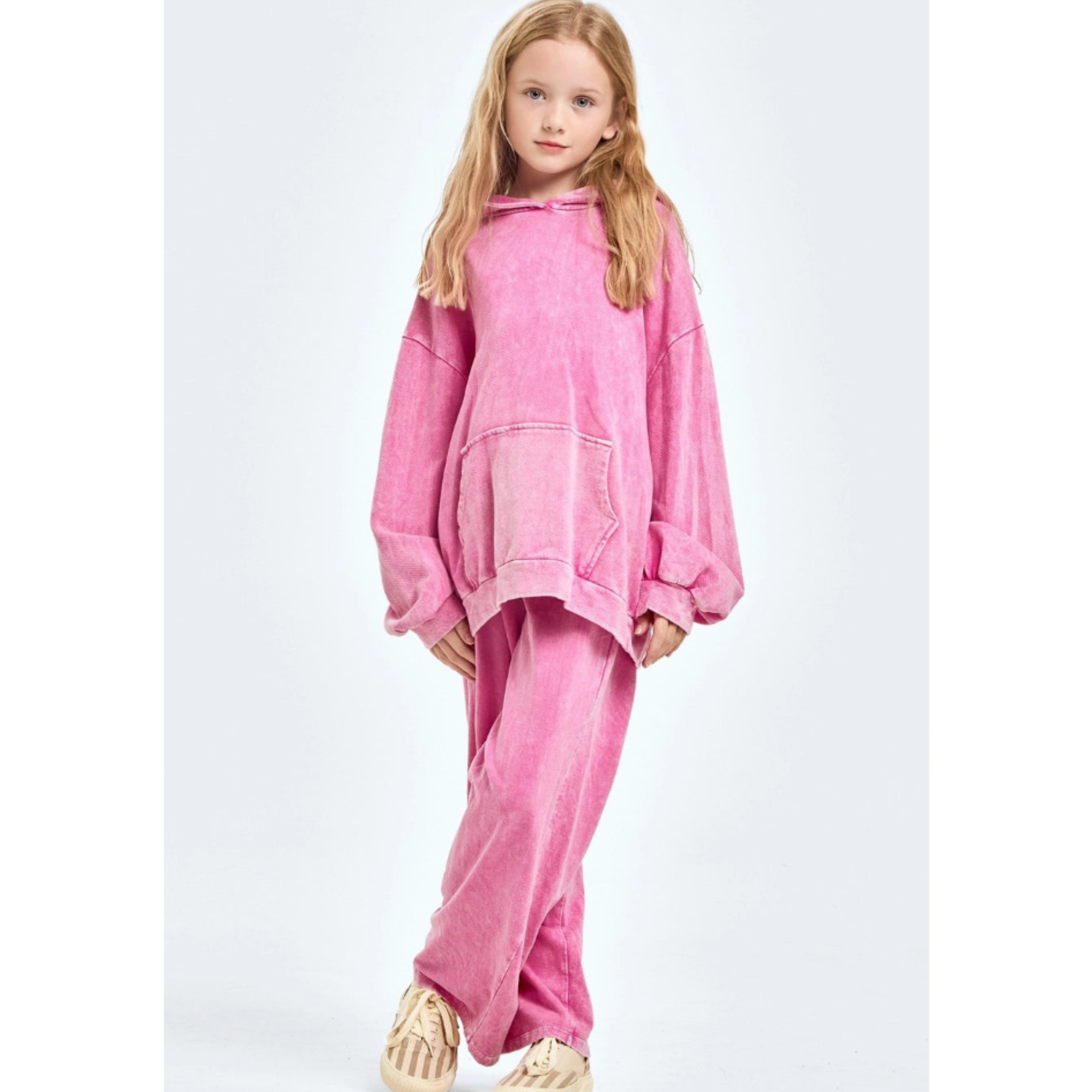 Mineral Wash Hoodie-Pink